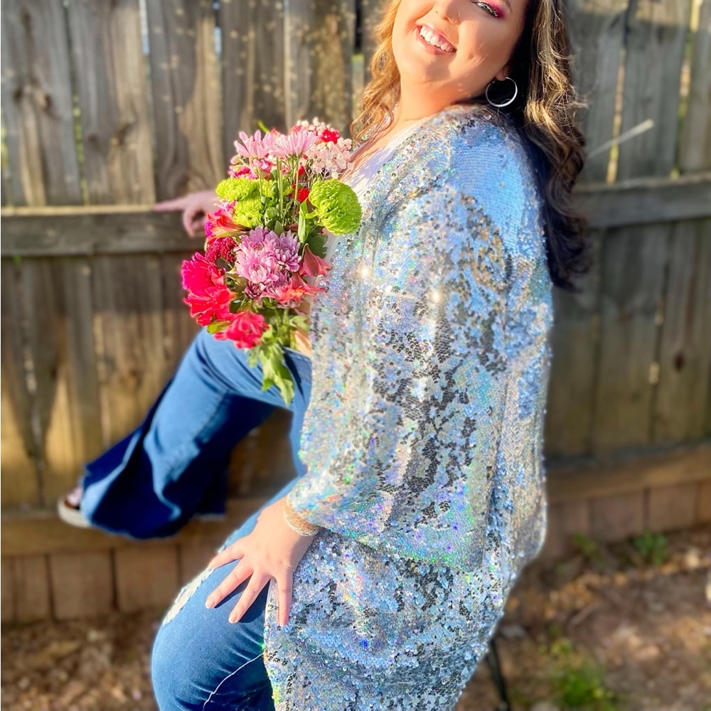Lucky & Blessed Sequin Cardigan size 2X